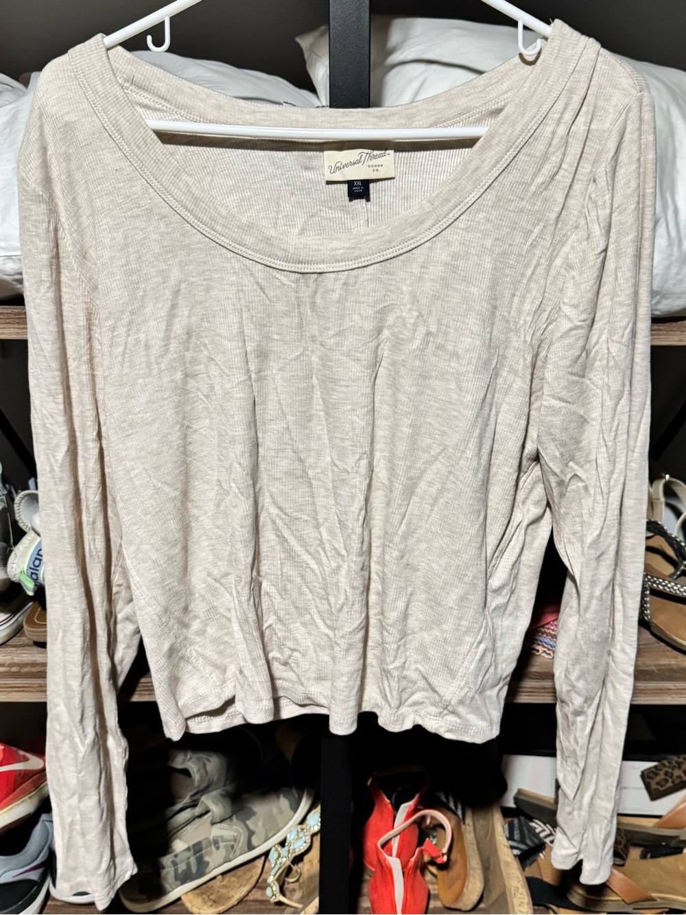 Vintage Havana Light Cream Long Sleeve Scoop Top